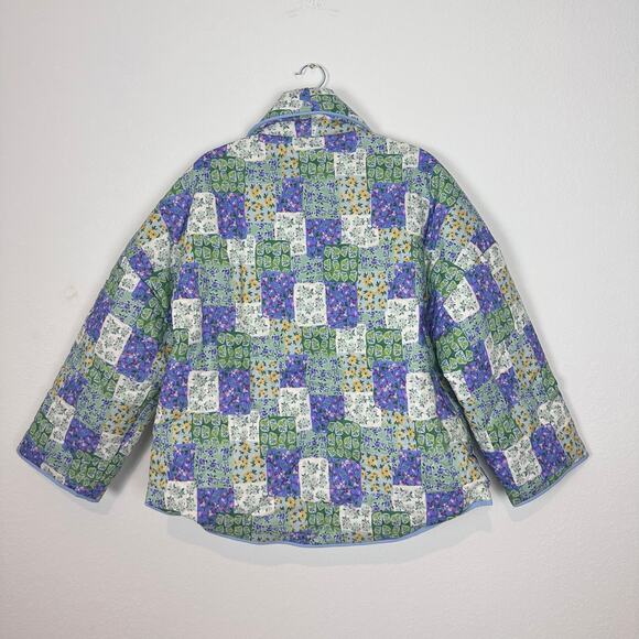 Anthropologie x Mable Zenobia Patchwork Feeling Quilted Jacket in Green/Lavender - Picture 5 of 8